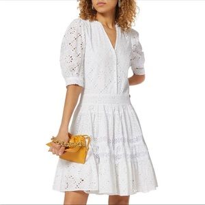 Maje Ecru Eyelet Skater Dress NWT